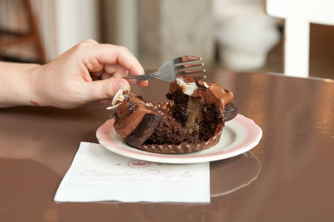 Take a moment to praise our German Chocolate Stout Cupcake