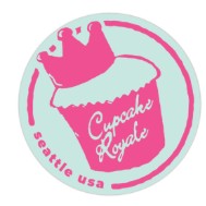 Cupcake Royale Logo (Pink & Pale Blue) Sticker